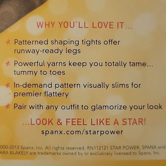 SPANX SHAPING TIGHTS SLIMMING PANTYHOSE BLACK PATTERNED C 140-180 4'11-6'0" NWT - Picture 7 of 11